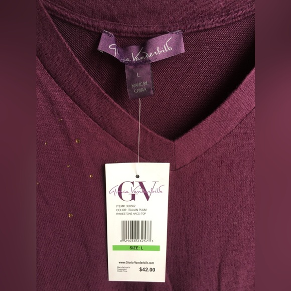 Gloria Vanderbilt V-Neck Top - NWT - Picture 4 of 7